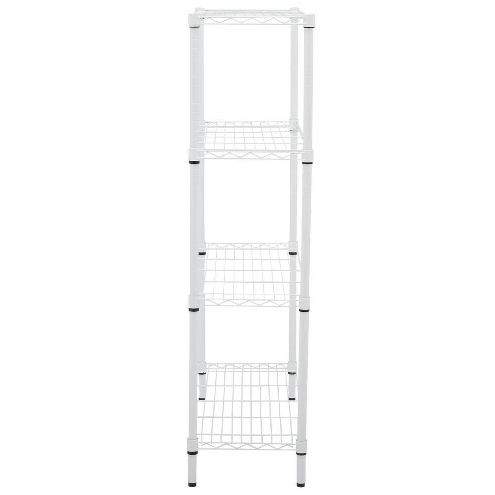 Honey-Can-Do White 4-Tier Heavy Duty Adjustable Steel Garage Storage Shelving (36 in. W x 54 in. x 14 in. D) SHF-09440