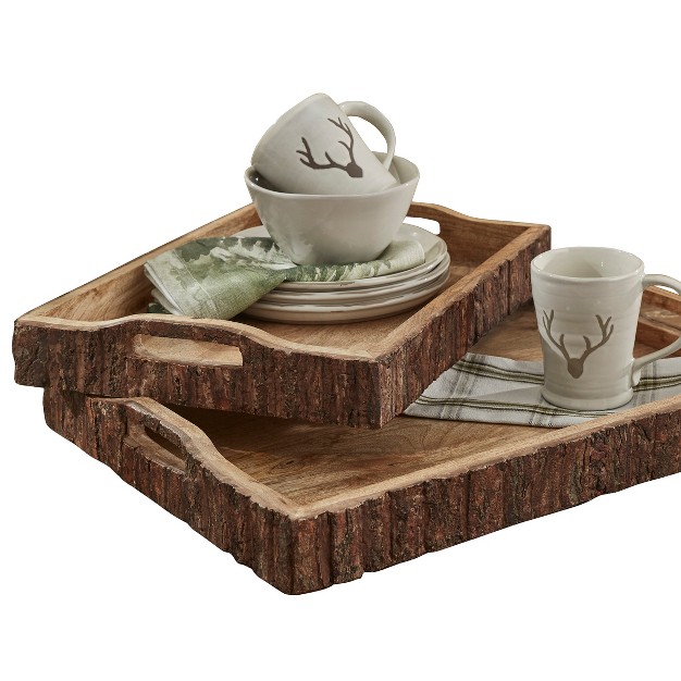 Park Designs Wood With Bark Edge Trays