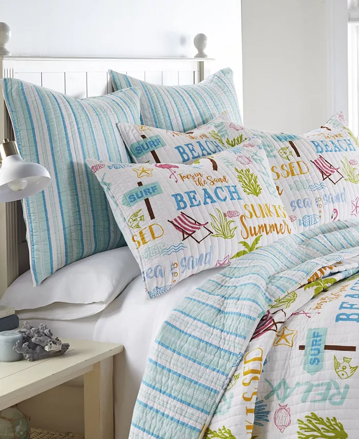 Homthreads Beach Days Quilt Set， Twin