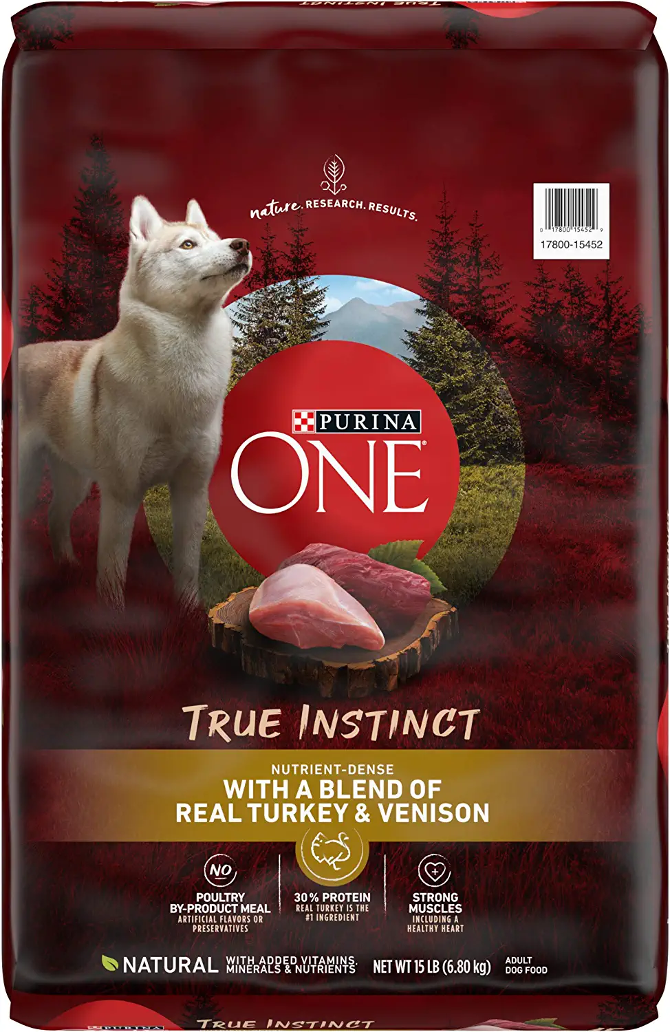 Purina ONE High Protein Natural Dry Dog Food True Instinct With Real Turkey and Venison 15 lb. Bag