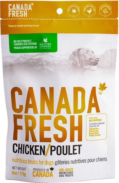 Canada Fresh Chicken Dry Dog Treats， 6-oz bag