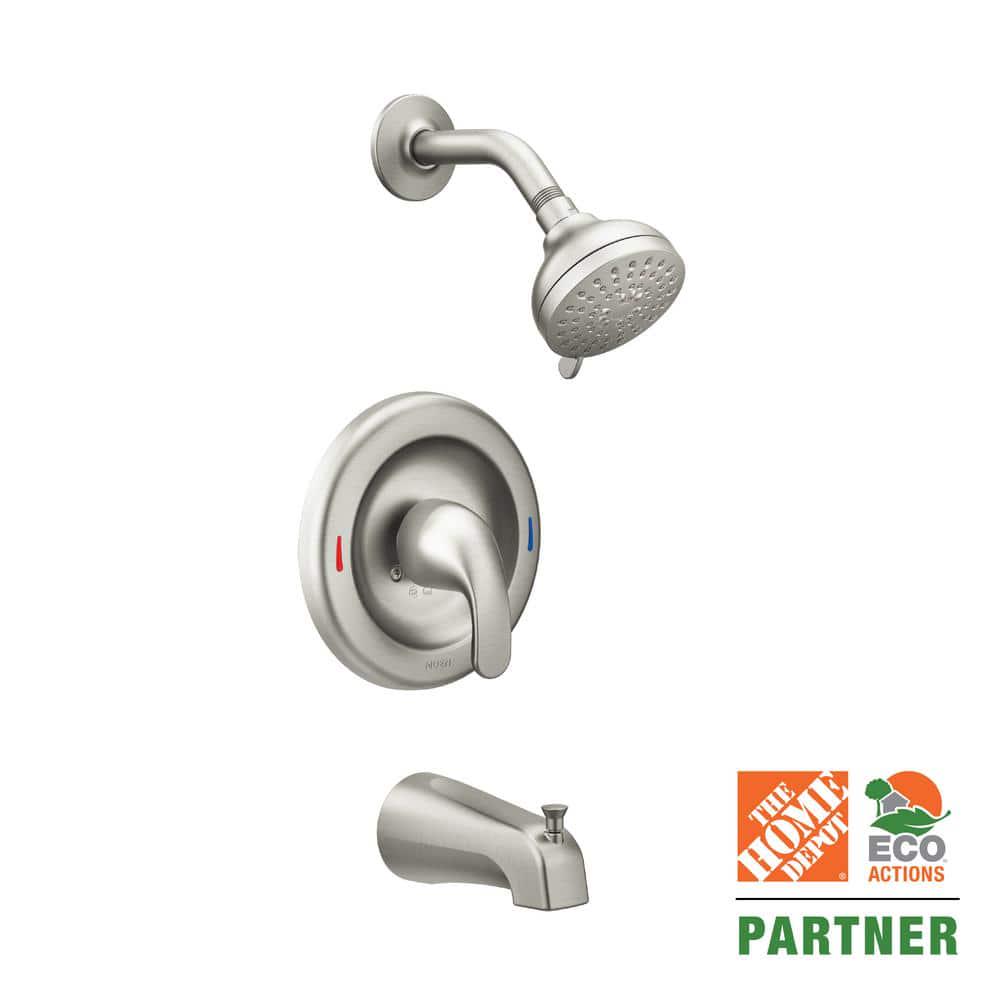 MOEN Adler SingleHandle 4Spray Tub and Shower Faucet in Spot Resist Brushed Nickel