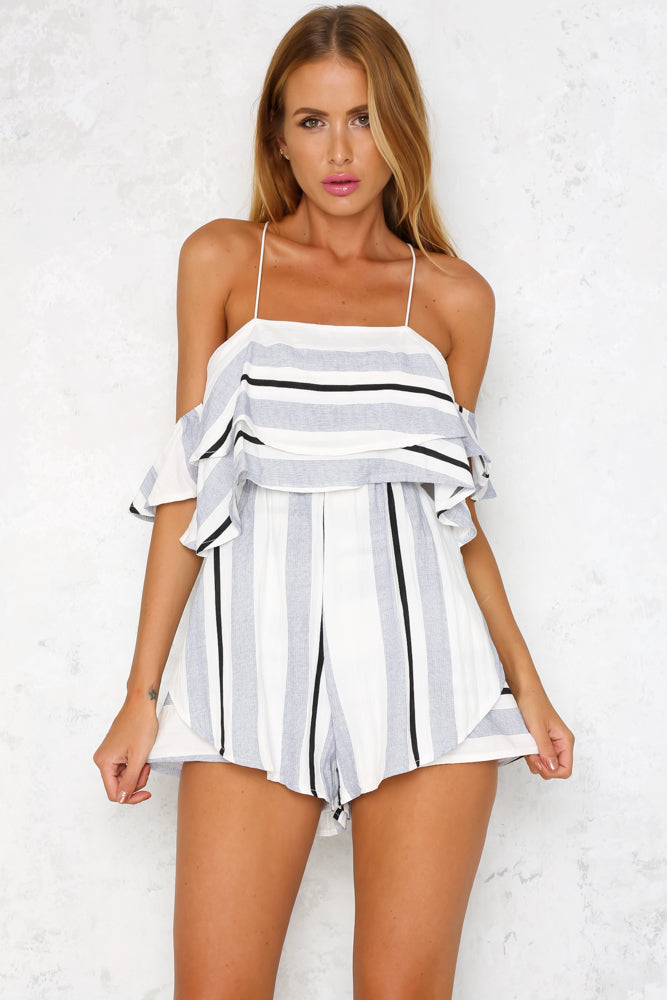 Lounge Town Romper Blue