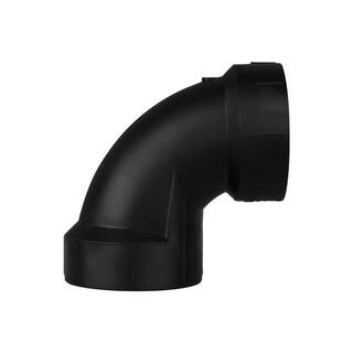 Charlotte Pipe 1-12 in. Acrylonitrile Butadiene Styrene (ABS) DWV 90-Degree Hub x Hub Elbow Fitting ABS003000600HD