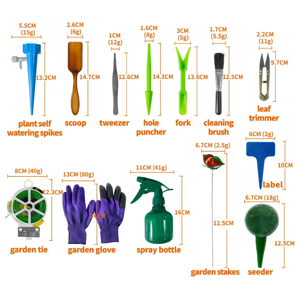 Heavy Duty Non Slip Rubber Grip outdoor Gardening Hand Tools 79pcs Gardening Tool Set for Garden Gifts