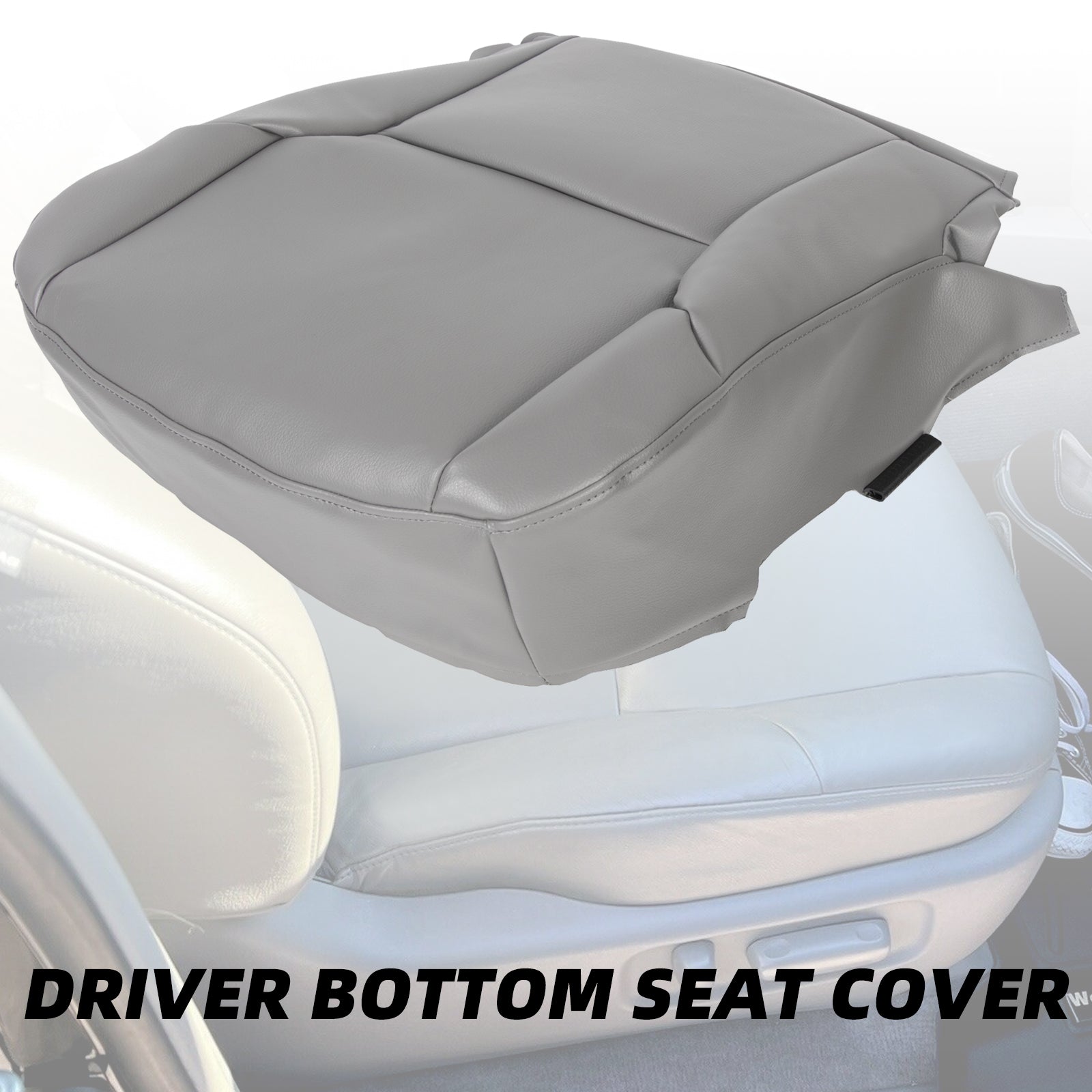 Kojem Driver Side Bottom Seat Cushion Cover for 2003-2009 Toyota 4Runner Limited Synthetic Leather Gray