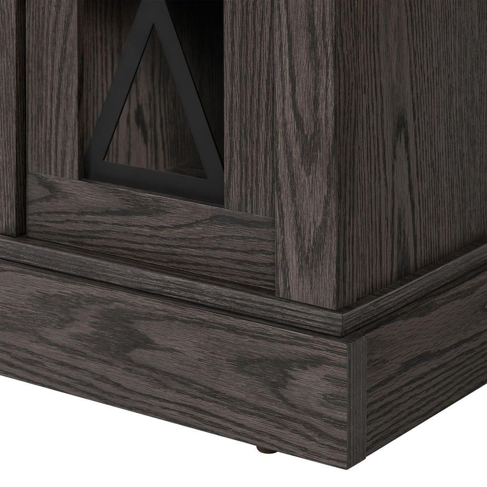 StyleWell Concours 54 in Freestanding Electric Fireplace TV Stand in Warm Gray with Charcoal Oak Grain