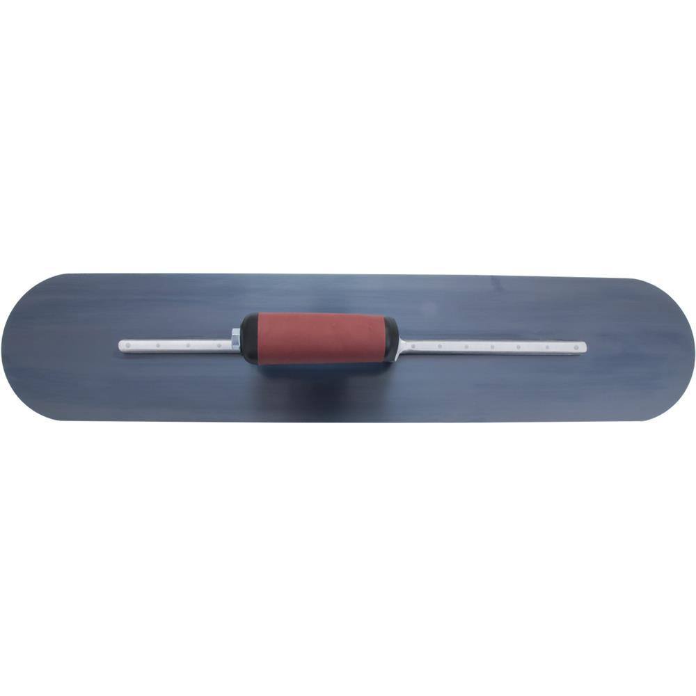 MARSHALLTOWN 24 in. x 5 in. Blue Steel Finishing Trl-Fully Rounded Curved Durasoft Handle Trowel MS245BRD