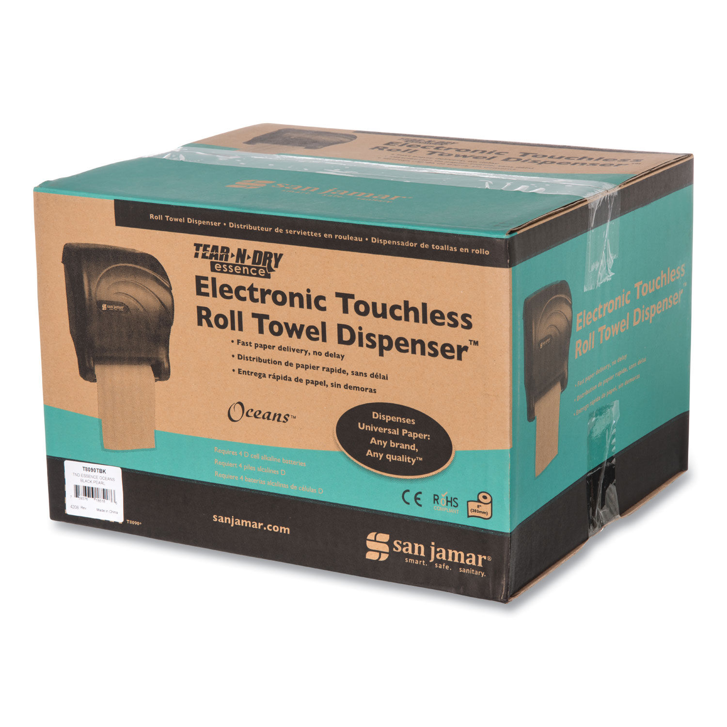 Tear-N-Dry Essence Touchless Towel Dispenser by San Jamarandreg; SJMT8090TBK