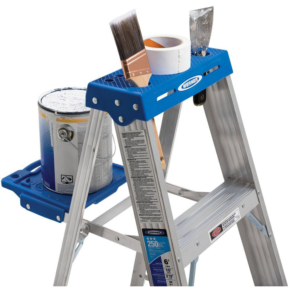 Werner 8 ft. Aluminum Step Ladder with 250 lb. Load Capacity Type I Duty Rating 368