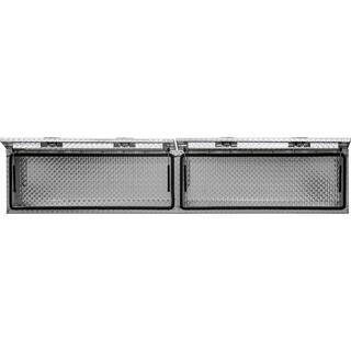 Buyers Products Company 18 in. x 16 in. x 72 in. Diamond Tread Aluminum Top Mount Truck Tool Box with Flip-Up Doors 1701363