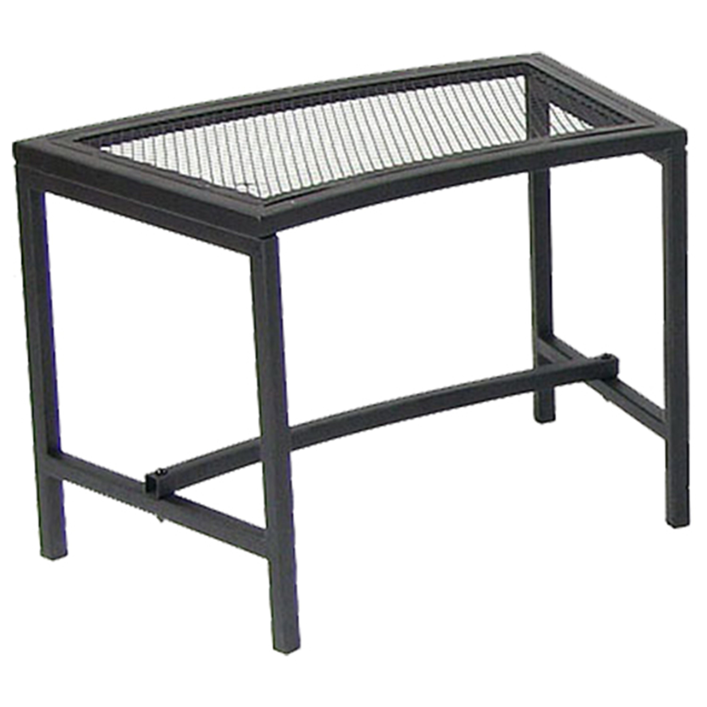 Sunnydaze Outdoor Lightweight and Portable Metal Patio Side End Table or Backless Bench Seat with Mesh Top - 23