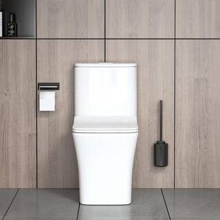 Hanikes One-Piece 1.11.6 GPF High Efficiency Dual Flush Square Toilet in White Soft Close Seat Included AR413F