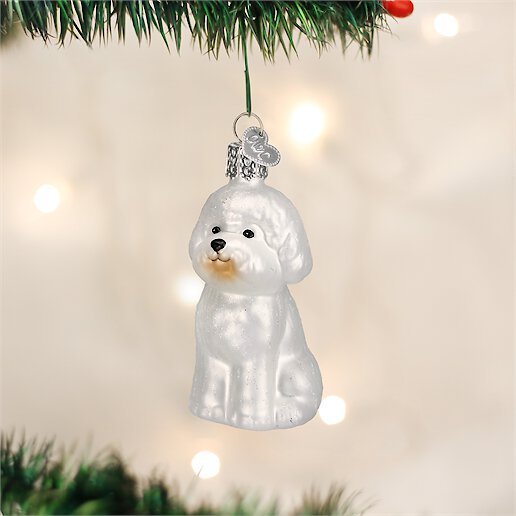 Old World Christmas Bichon Frise Glass Tree Ornament