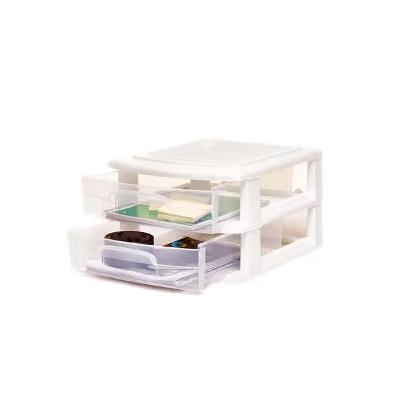 Homz Double White Storage Drawers