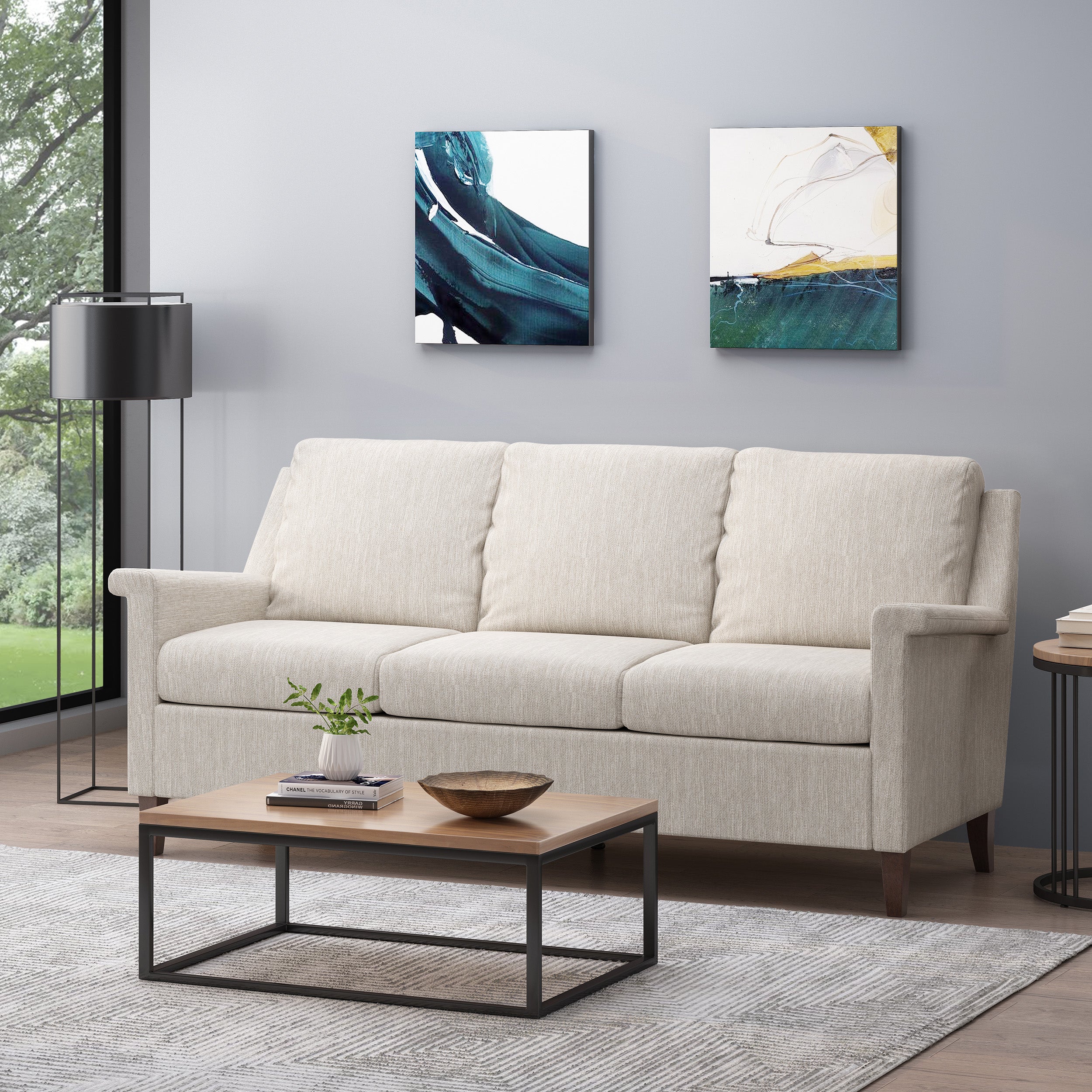 Franz Contemporary 3 Seater Fabric Sofa