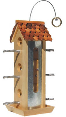 Tin Jay Twig Style Perch Bird Feeder Provides Natural Accents