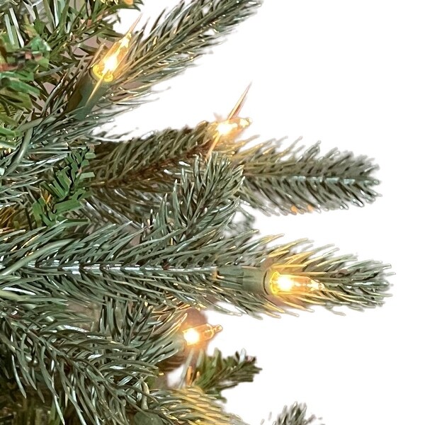 Slim Glendale Artificial Pine Christmas Tree PreLit Clear Lights