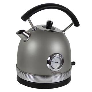 West Bend Retro-Style Electric Kettle 1.7 Liter Capacity 1500 W In Gray KTWBRTGR13