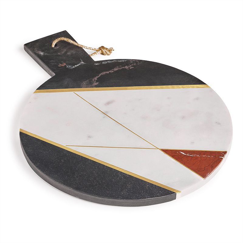 GAURI KOHLI Sardinia Marble and Gold Cheese Board - Large