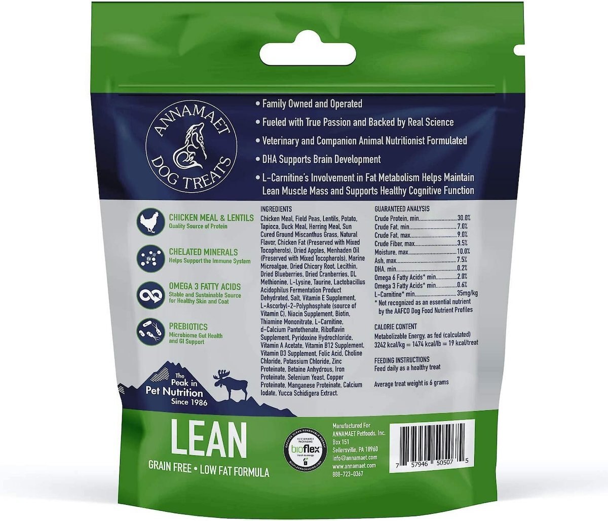 Annamaet Grain-Free Lean Reduced Fat Formula Dog Treats