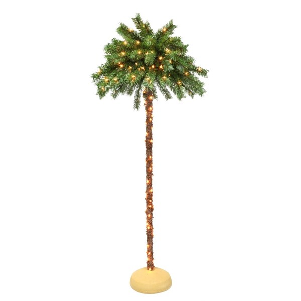 Puleo International 6 ft. PreLit Palm Tree 150 DualColor LED Lights