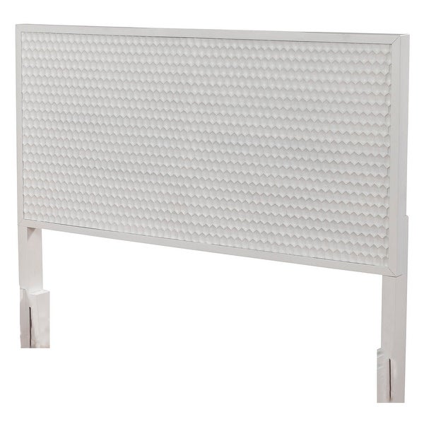 Origins by Alpine White Pearl Wood Headboard in White - - 32940979