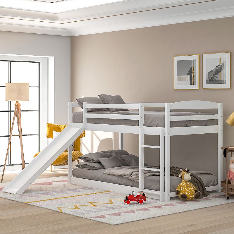 Merax Twin over Twin Bunk Bed with Convertible Slide and Ladder