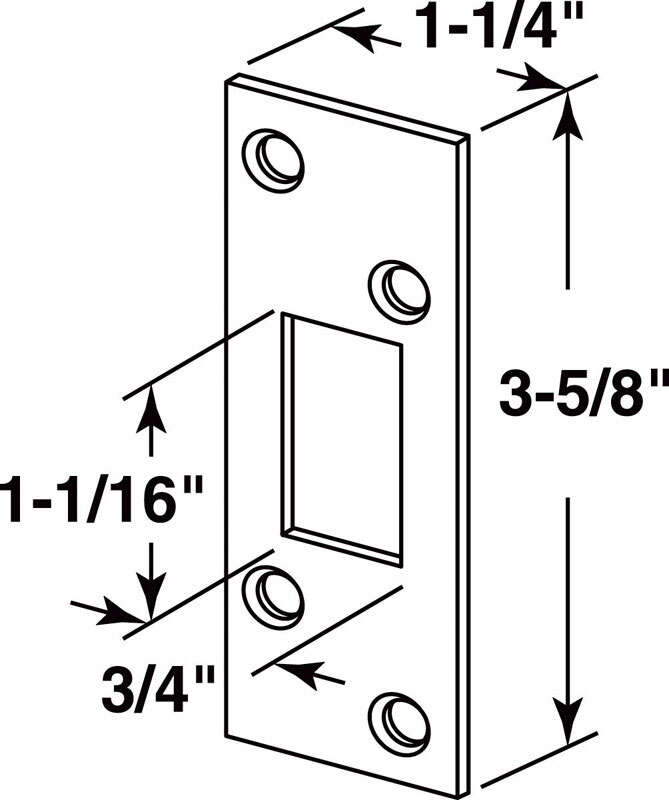 Prime-Line 3.625 in. H X 1.25 in. L Satin Nickel Steel High Security Deadbolt Strike