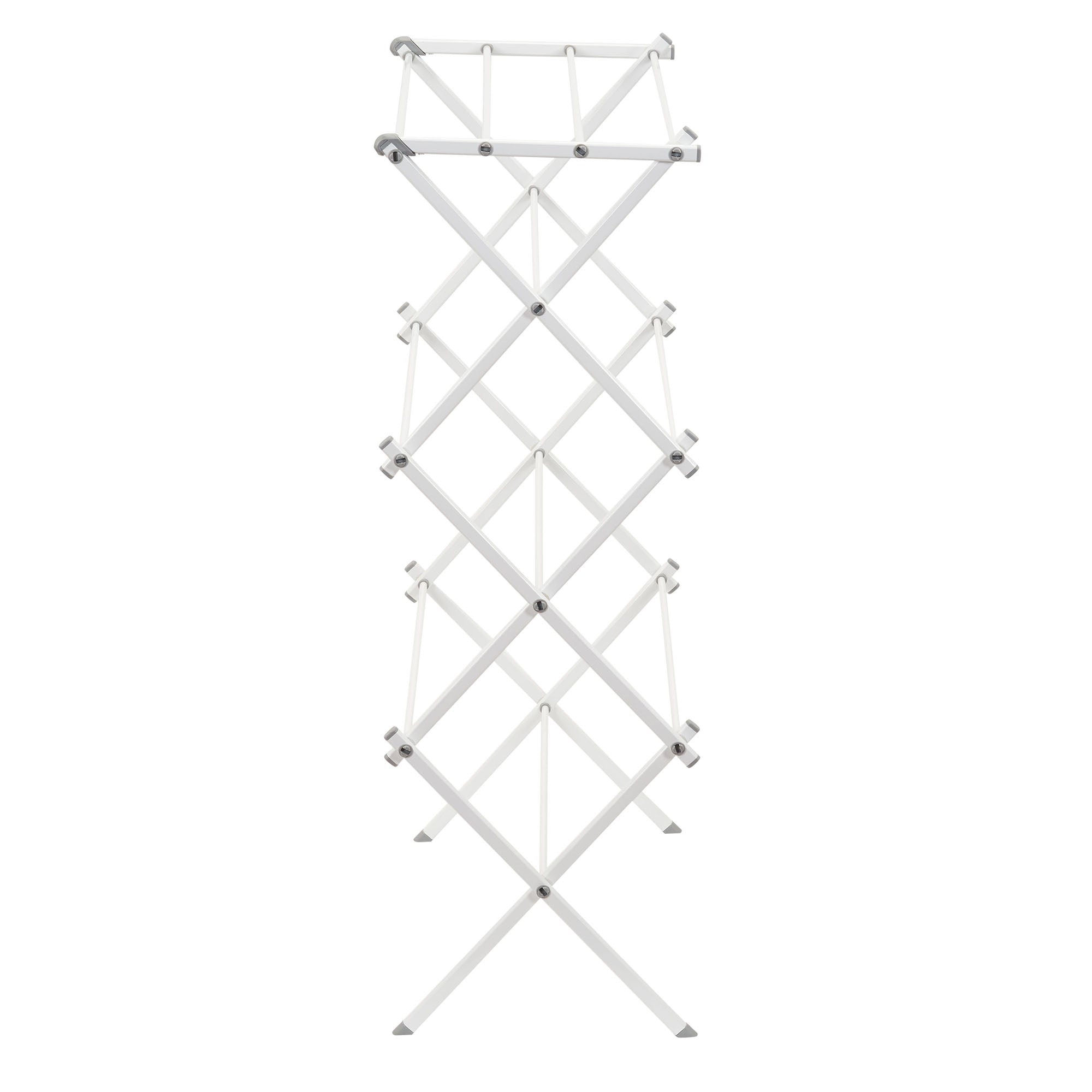 Household Essentials Collapsible Folding Metal Clothes Drying Rack, White