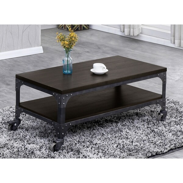 Best Quality Furniture Espresso Industrial Coffee Table