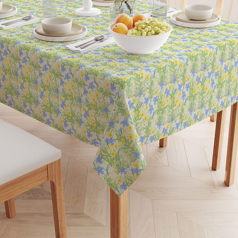 Square Tablecloth， 100% Cotton， 52x52， Floral 137