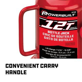 Powerbuilt 12 -Ton Shorty Bottle Jack 647502