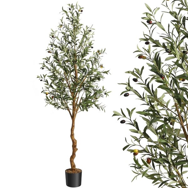 1/2pcsArtificial Olive Tree 5/4.25/6FT(60/51/72in) Tall Faux Silk Olive Trees