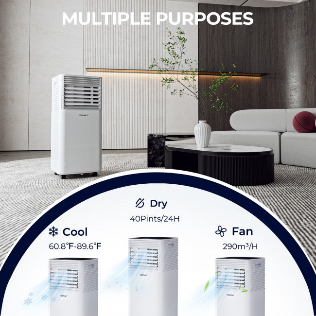 8000 BTU 3-in-1 Air Cooler with Dehumidifier and Fan Mode