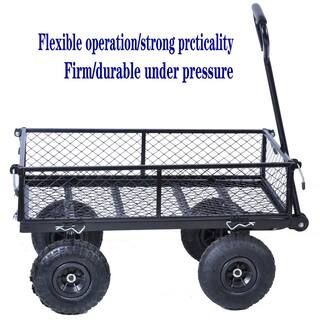 Tatahance Metal 4-Wheeled Folding Utility Hand Cart in Black W22741280-Z