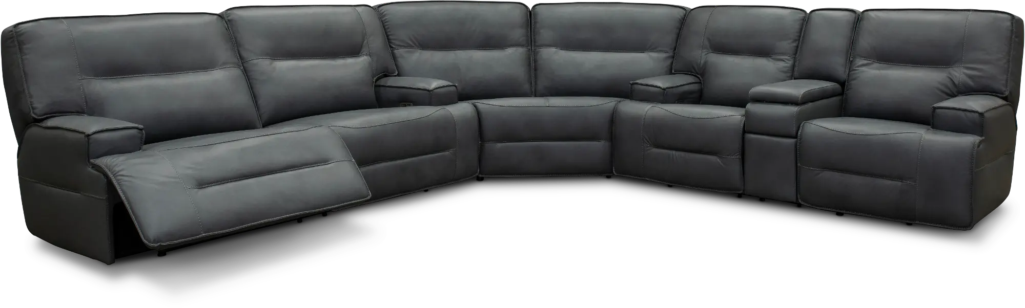 Rockies Gray 3 Piece Power Reclining Sectional with Console