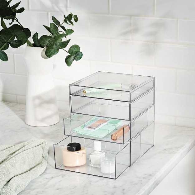 4 Drawer Stackable Countertop Organizer Clear