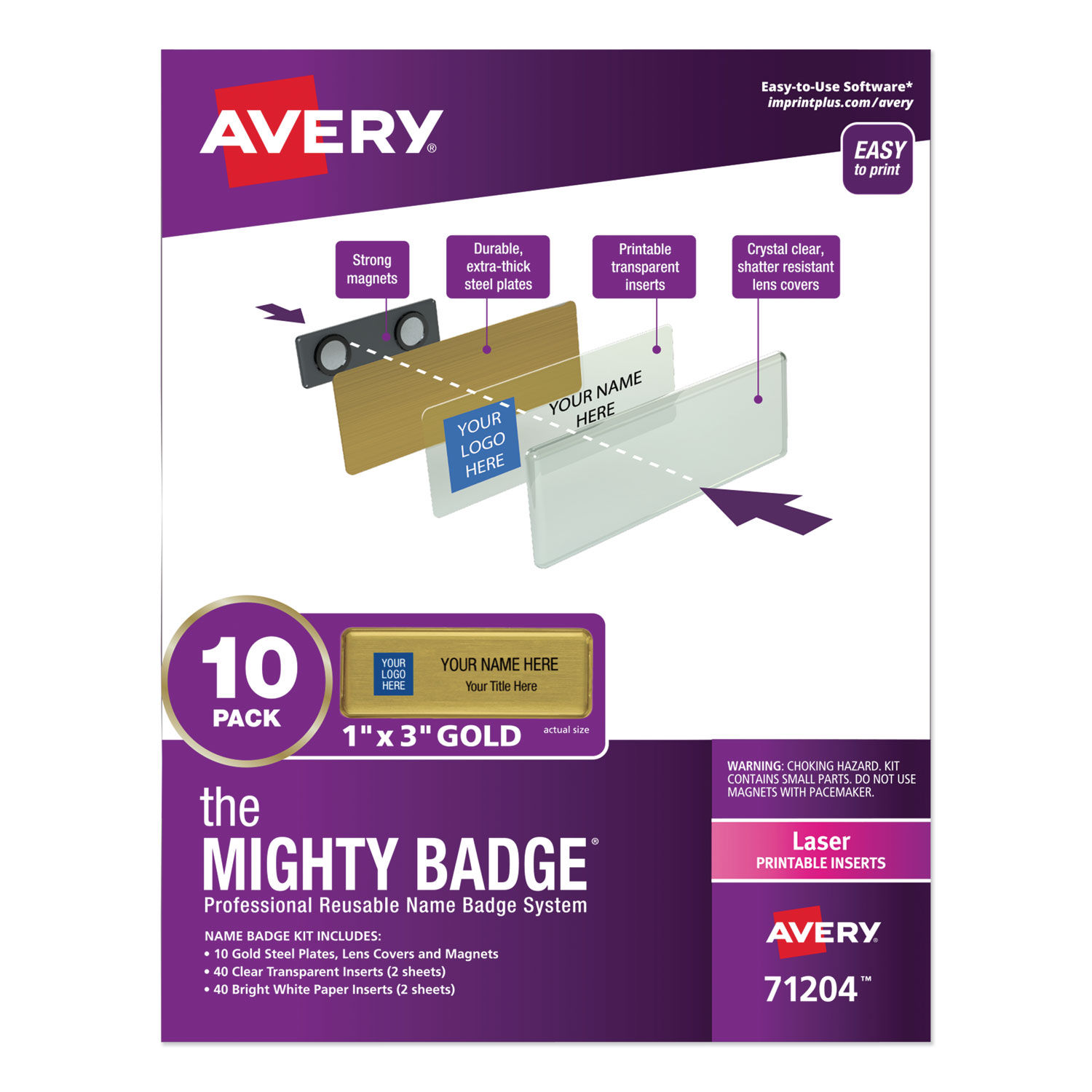 The Mighty Badge Name Badge Holder Kit by Averyandreg; AVE71204