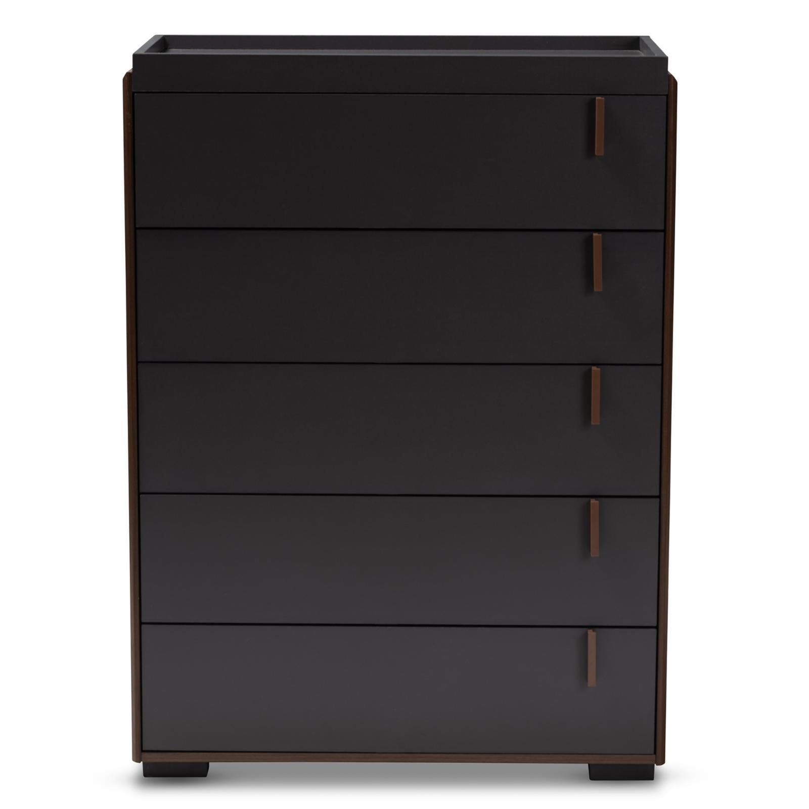 Baxton Studio Rikke 5 Drawer Bedroom Chest