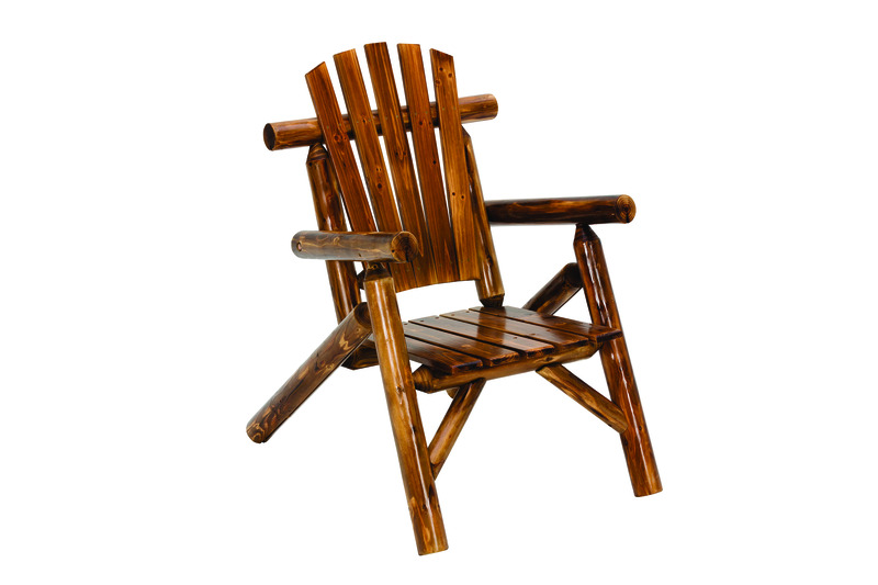 Jack Post Northwoods Brown Wood Frame Log Chair