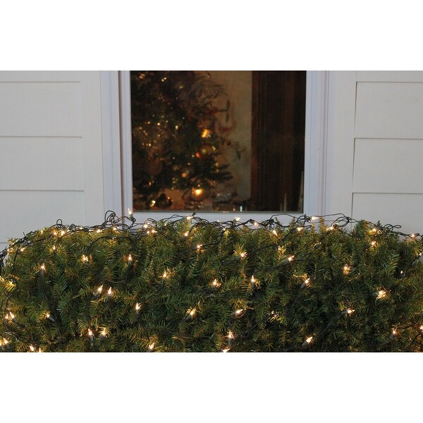 4' x 6' Clear Mini Net Style Christmas Lights，Green Wire