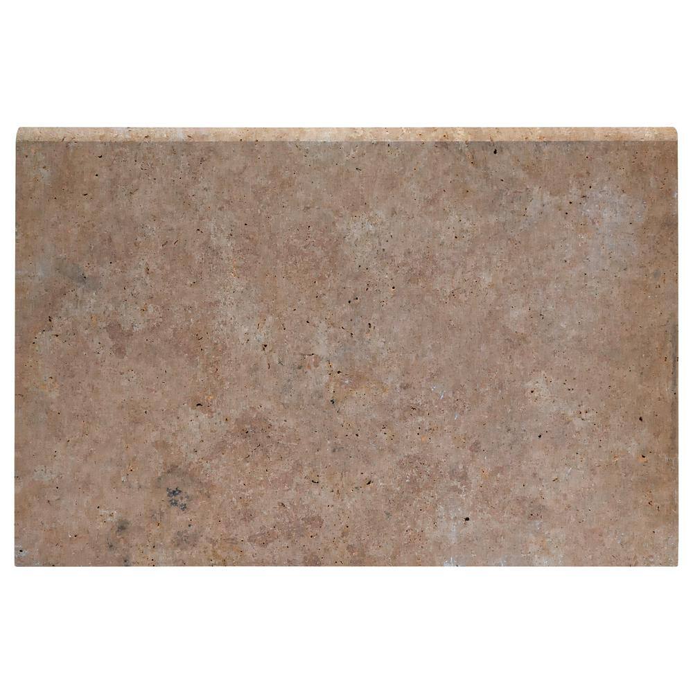 MSI Mediterranean Walnut 2 in. x 16 in. x 24 in. Brushed Travertine Pool Coping (40 Pieces106.8 sq. ft.Pallet) TWAL1624HUF