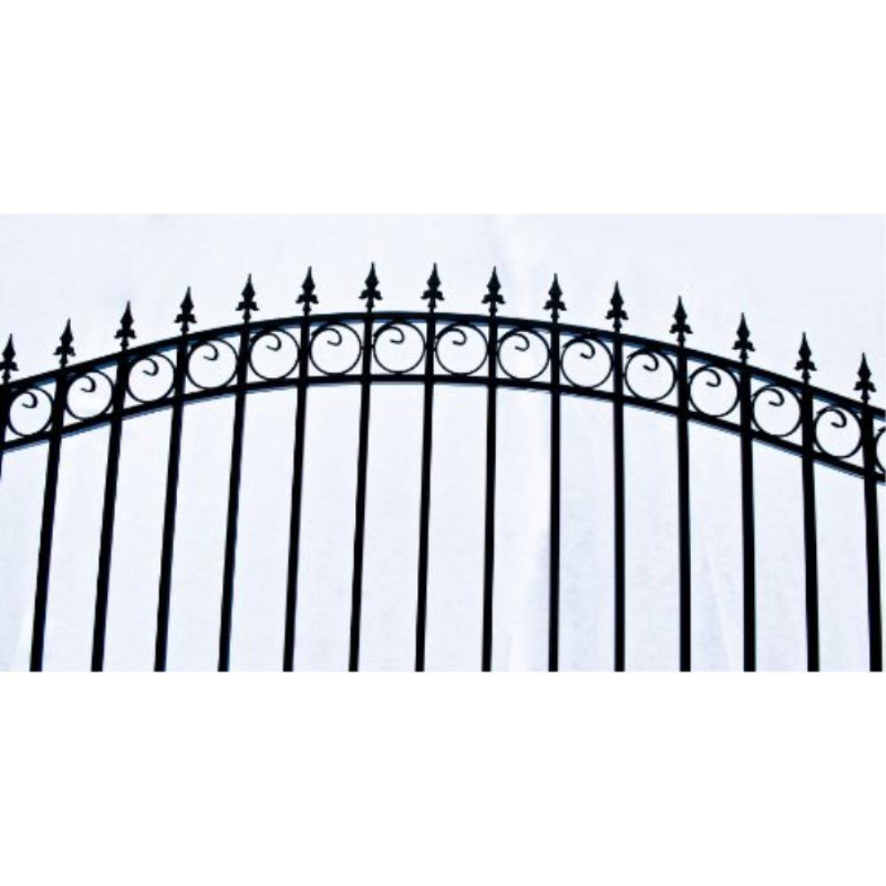 ALEKO London Style 14 ft. x 6 ft. Black Steel Single Slide Driveway Fence Gate DG14LONSSL-HD