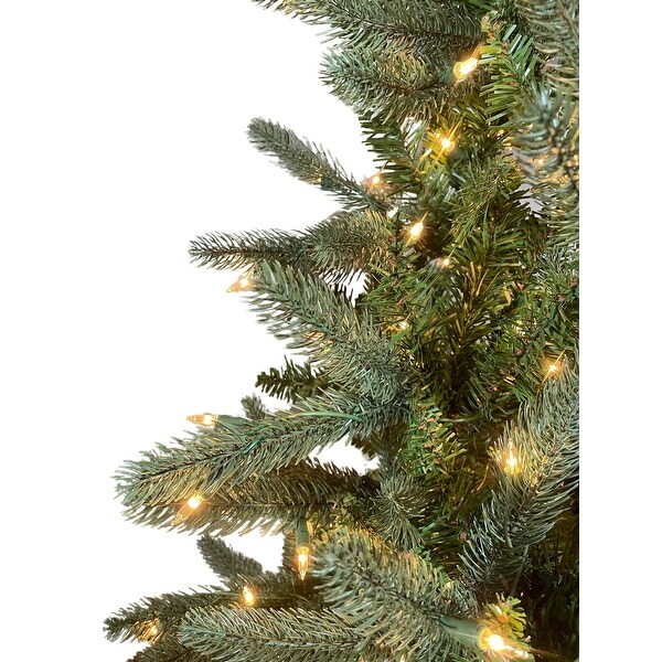 Slim Glendale Artificial Pine Christmas Tree PreLit Clear Lights