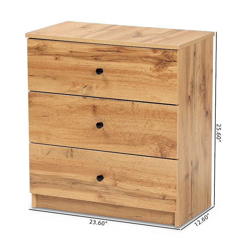 Baxton Studio Decon 3-Drawer Dresser