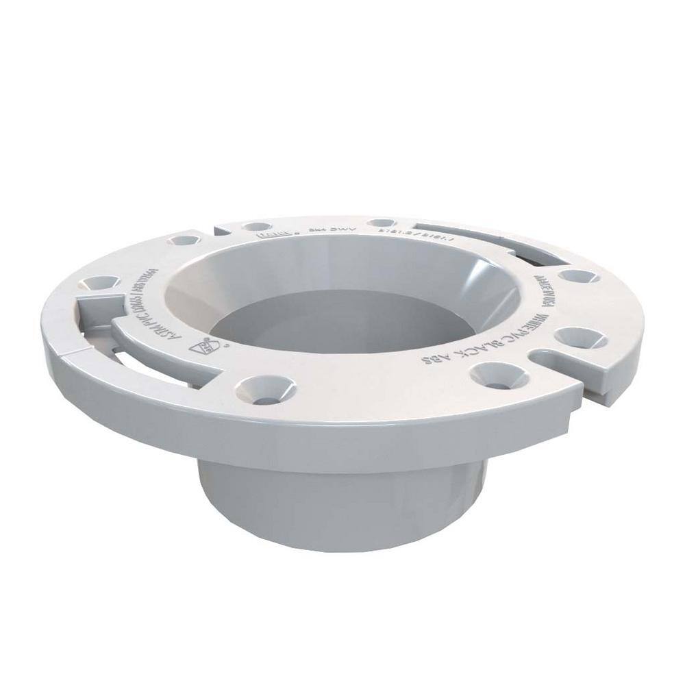 Oatey Fast Set 3 in. Outside Fit or 4 in. Inside Fit PVC Open Hub Toilet Flange 435032