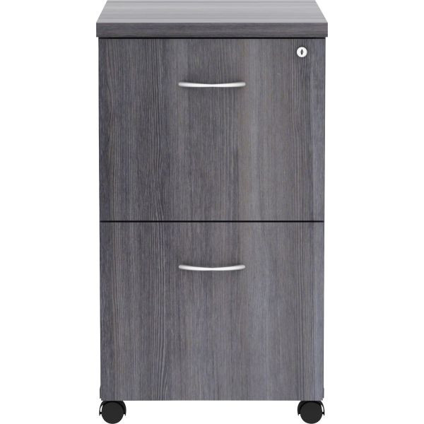 Lorell Weathered Charcoal Laminate Desking Pedestal - 2-Drawer