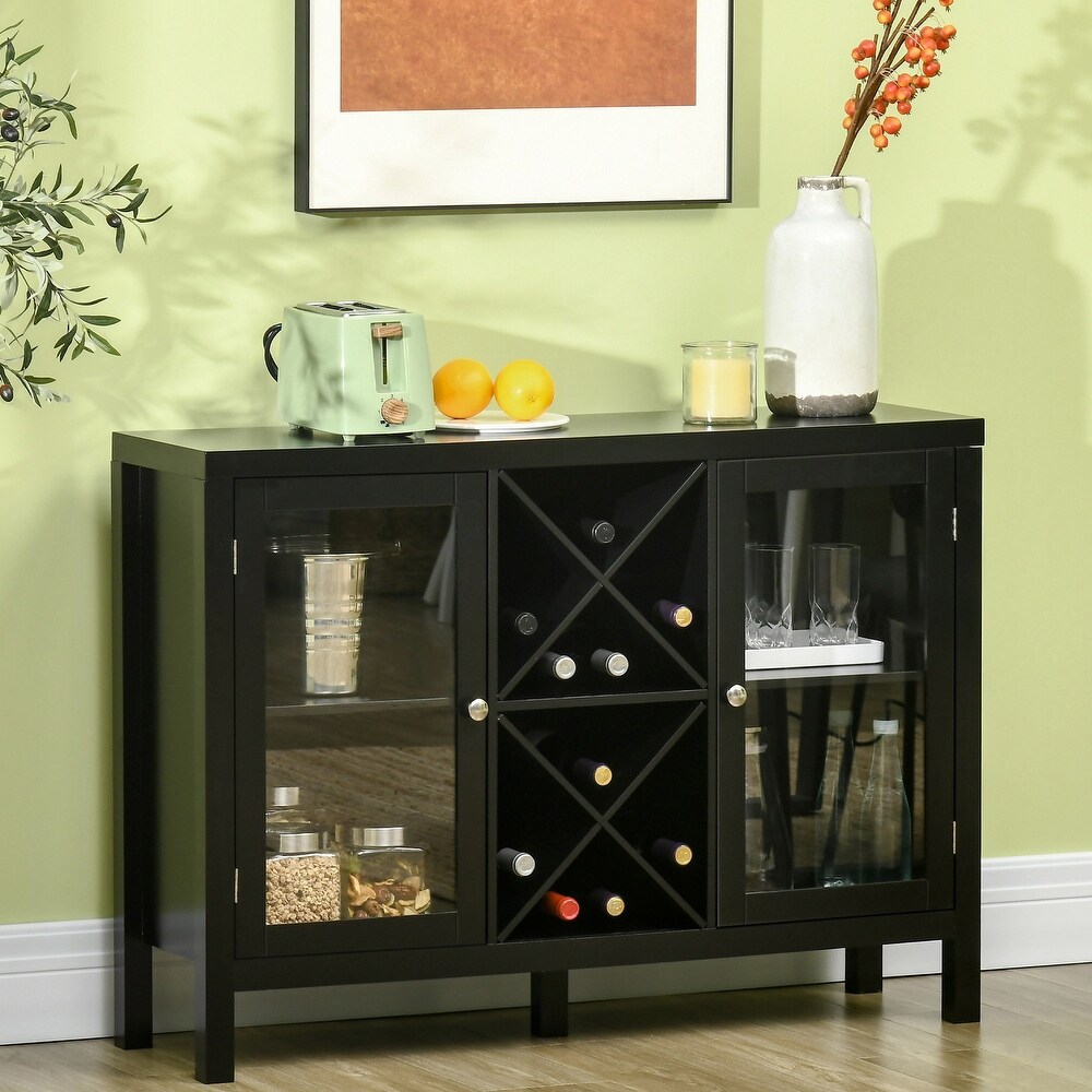 HOMCOM Modern Kitchen Sideboard  Buffet Table with Removable Wine Rack