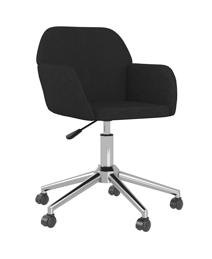 vidaXL Swivel Office Chair Black Fabric